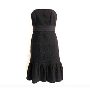 WHBM Strapless Lace Flounce Dress